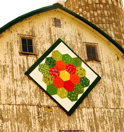 Barn Quilt: Grandma's Flower Garden on The Tesch Farm, Mayer MN #quilttrail | Painted barn ...