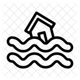 Flood Symbol Icon - Download in Line Style