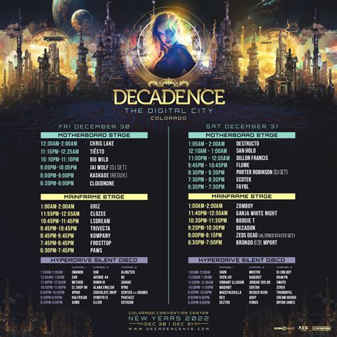 Here Are the Set Times for Decadence NYE 2022 - EDM.com - The Latest ...