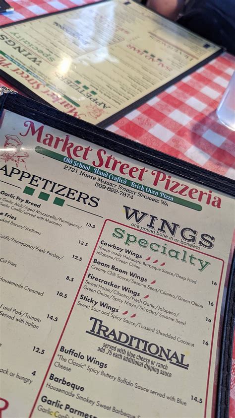 Menu at Market Street Pizza pizzeria, Spokane