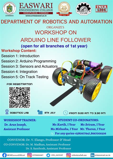 ARDUINO LINE FOLLOWER COMPETITION - SRM Easwari Engineering College