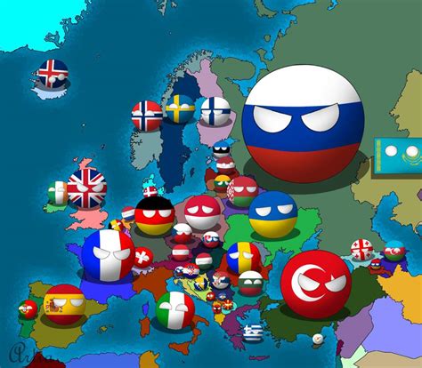 Mapa Europy Z Countryballs