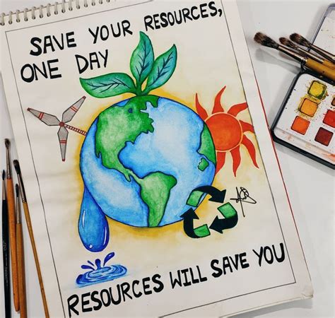 Save Resources Planet Drawing, Earth Drawings, Art Drawings For Kids ...