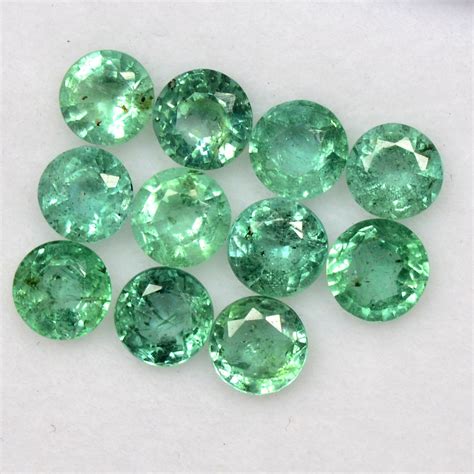 4 mm Natural Emerald Round Cut 2.61 Cts Lot 11 Pcs Untreated | Etsy