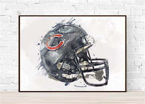 Chicago Bears Helmet - Sports Art Decor - Football Helmet Art - Man ...