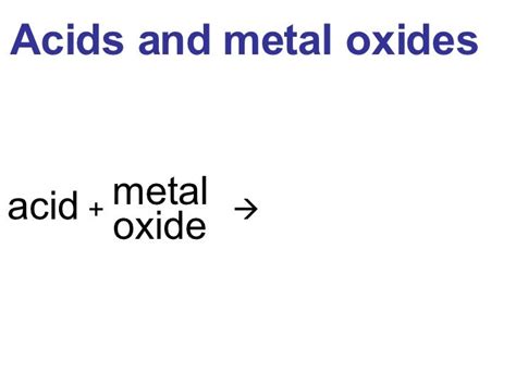 Reaction Of Metal Oxides With Acid