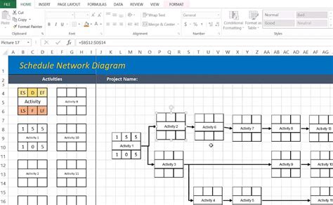 Project Network Diagram Excel Template