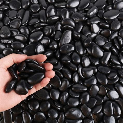 CJGQ Black Pebbles for Plants 3lb Bulk Bag 1"- 1.5" Aquarium Gravel ...