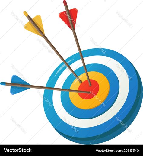 Aim arrow icon cartoon style Royalty Free Vector Image