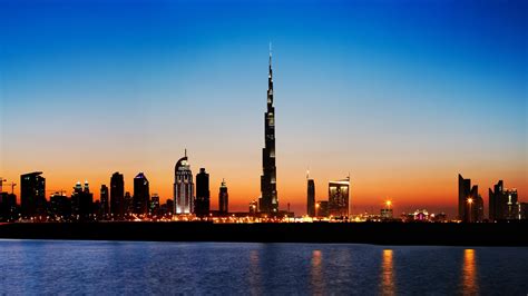 uae, dusk, metropolis, cityscape, city, dubai, burj khalifa, united arab emirates, 4K ...