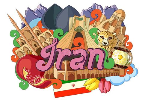 Doodle Showing Architecture and Culture of Iran Stock Vector ...