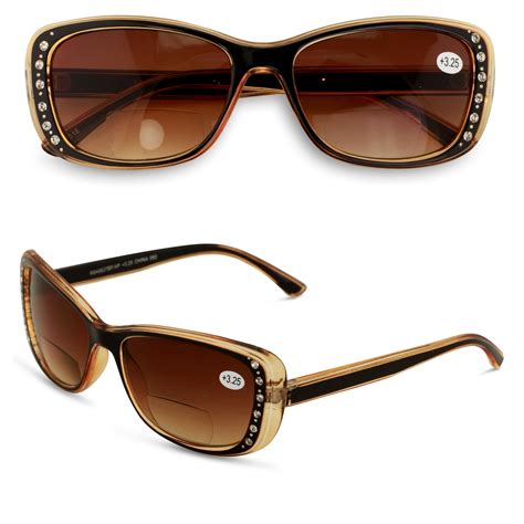 V.W.E. - Women Bifocal Reading Sunglasses Reader Glasses Fashion Rhinestone Translucent ...