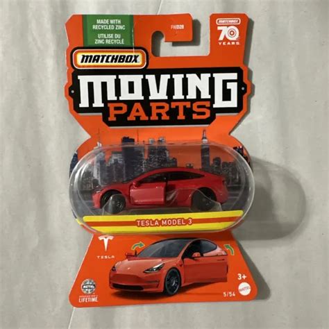 MATCHBOX MOVING PARTS Tesla Model 3 -Red 2023 - SHIPS OUT FAST $11.99 - PicClick