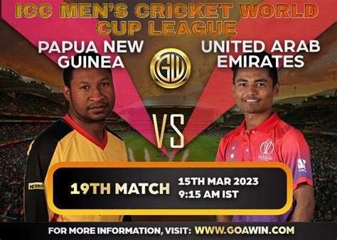 ICC Men’s Cricket World Cup Leaague | 19th Match | March 15,2023 | 9:15 ...