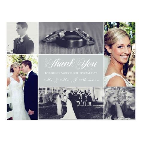 Chalked Collage Wedding Thank You Photo Cards | Zazzle.co.uk