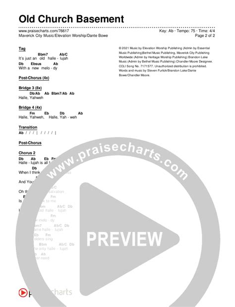 Old Church Basement Chords PDF (Maverick City Music / Elevation Worship ...