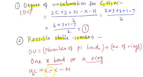 SOLVED: Calculate the degrees of unsaturation AND draw TWO (2) isomers ...