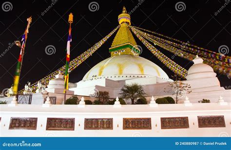 Evening Night View Boudha Bodhnath Stupa in Kathmandu Stock Image ...