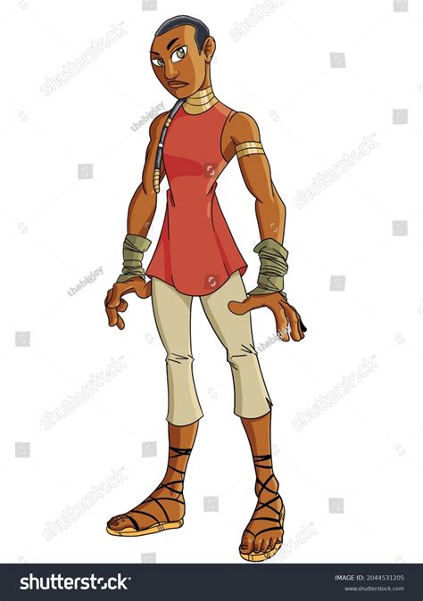 Female African Elite Warrior Cartoon Character Stock Illustration ...