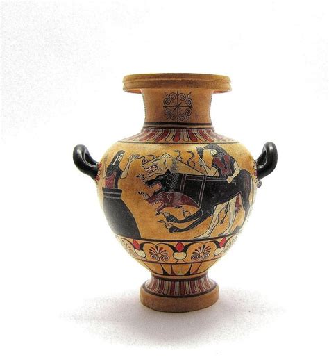 Greek Vase Black Figure Hydria of Hercules Kerberos and - Etsy | Greek ...