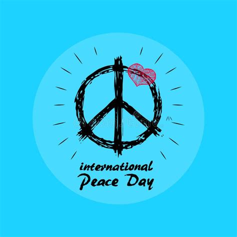 International Peace Day Emblem With Hippie Symbol Stock Vector - Illustration of corporate ...