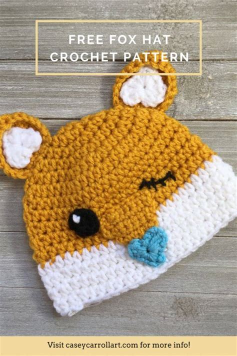 50 Free Crochet Fox Patterns - Crochet Fox Hat ⋆ DIY Crafts