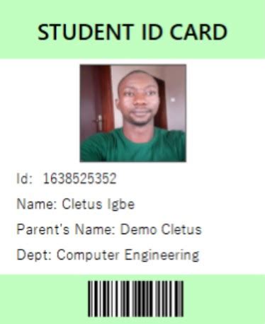Barcode Student ID Card Generating System in C# - Academic Project Guidance Provider