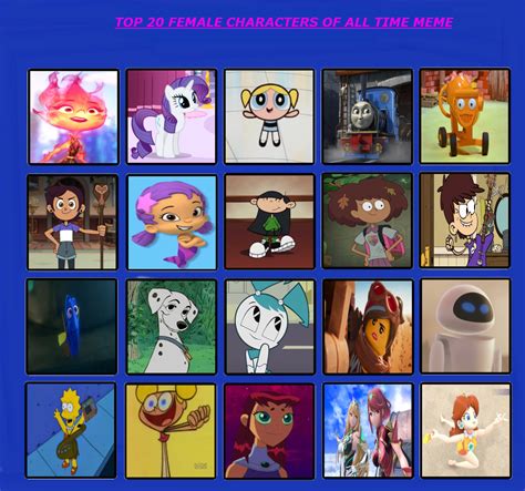 Top 20 Favourite Female Characters by GeoNonnyJenny on DeviantArt