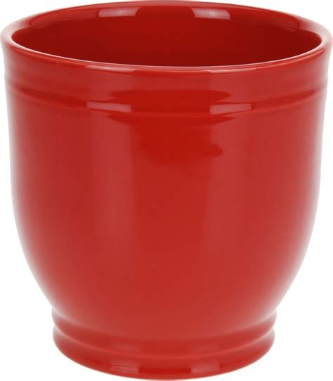 Stoneware 16cm Red Flower Pot. Ceramic Flower Pot Bright Red Plant Pot #Koop | Ceramic flower ...