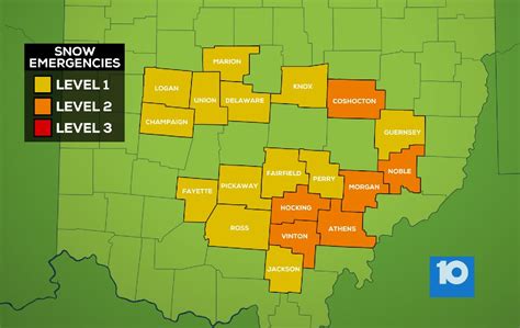 Map Of Ohio Snow Emergencies | Maps Of Ohio