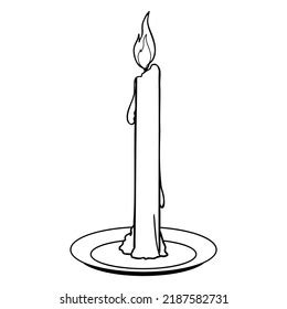 Candle Outline Vector Illustrationisolated On White Stock Vector (Royalty Free) 2187582731 ...