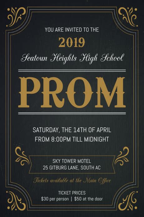 Typography themed Prom Invitation Flyer Template | PosterMyWall
