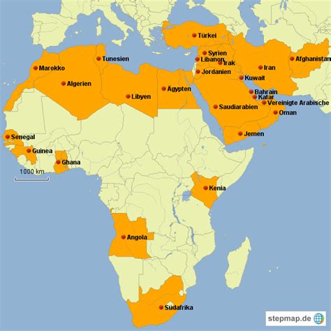 StepMap - Middle East + Africa - Landkarte für Afrika