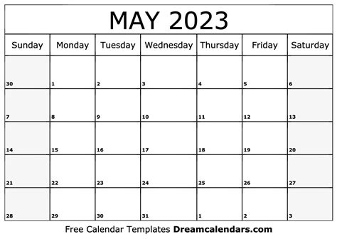 May 2023 Calendar - Free Printable with Holidays and Observances