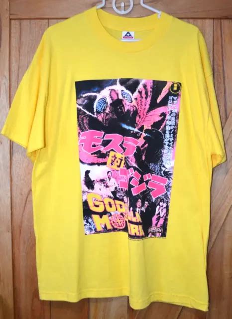 VTG 2000 GODZILLA VS Mothra Horror Movie Promo T Shirt XL Toho Japanese ...