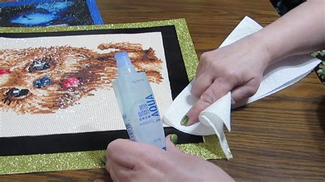 Sealing a diamond painting with Tombow aqua liquid glue - YouTube