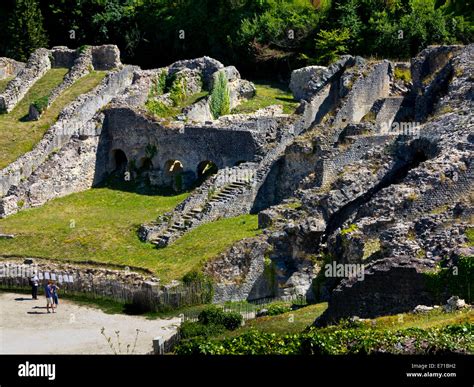 The ruins of the Roman amphitheatre at Saintes, Poitou-Charente, Charente-Maritime region of ...