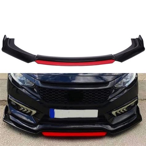 UNIVERSAL GLOSSY BLACK FRONT LOWER BUMPER SPLITTER SPOILER LIP BODY KI ONECARWORLD ...