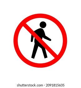 No Walking Sign Isolated On White Stock Vector (Royalty Free) 2091815635 | Shutterstock