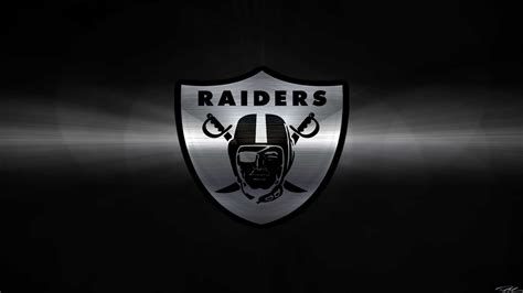 Raiders Logo With Lighting On Center In Black Background HD Raiders ...