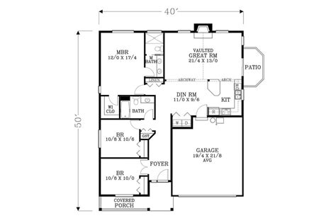 Craftsman Style House Plan - 3 Beds 2 Baths 1400 Sq/Ft Plan #53-600 ...