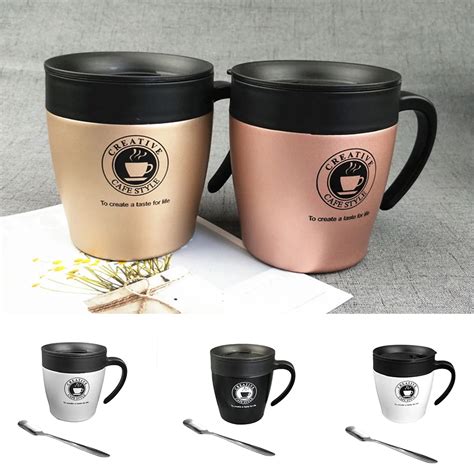 New Creative Coffee Thermos Mug Stainless Steel Handle Tumbler ...