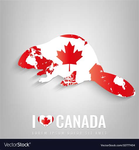 National Canada symbol Beaver with an official Vector Image