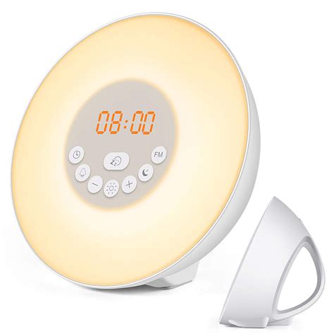 Wake- Up Light, Alarm Clock 8 Colored Sunrise Simulation & Sleep Aid ...