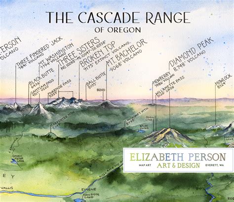 Oregon Cascade Mountains Art Print - Western Faces – Elizabeth Person Art & Design