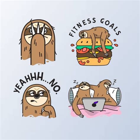 SlothMoji - Sloth Stickers by mohamed taoufik