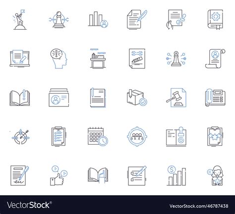 Financial accounting line icons collection Vector Image