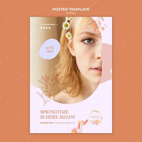 Premium PSD | Flat design spring template