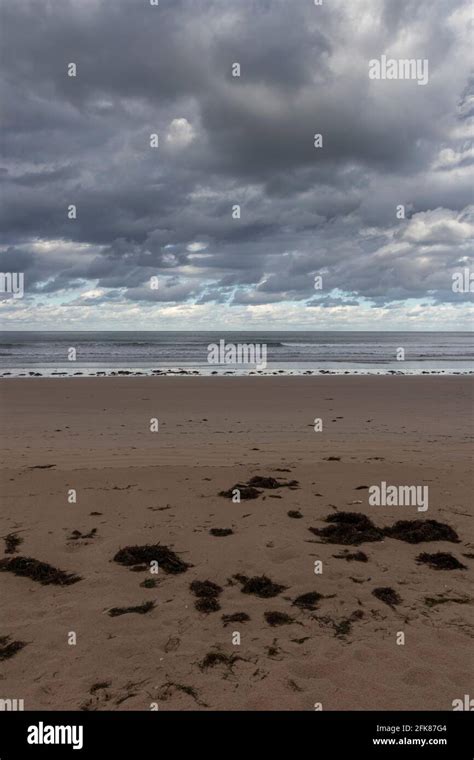 Laredo beach in northern Spain without people with blue sea Stock Photo ...