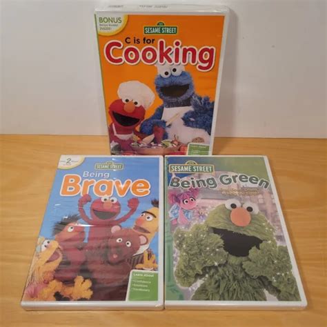 SESAME STREET ELMO DVDs Lot of 3 Being Green Being Brave C is For Cooking NEW $12.00 - PicClick